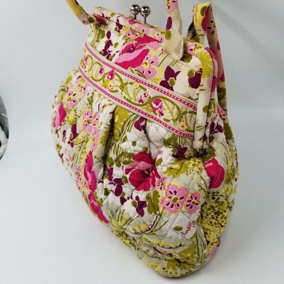Vera Bradley Womens Pink Shoulder Bag Made Me Blush Alice Kisslock Pocketbook - Picture 2 of 9